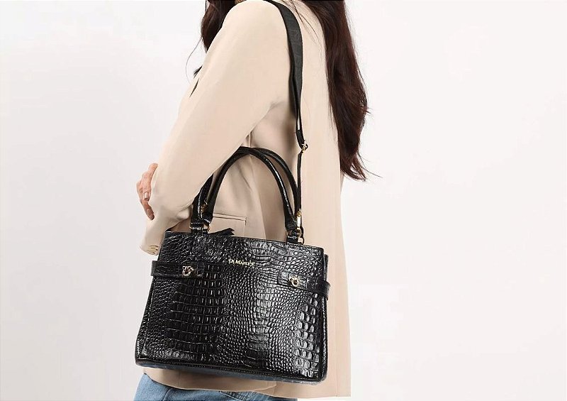 BOLSA FEMININA EM COURO Preto 4