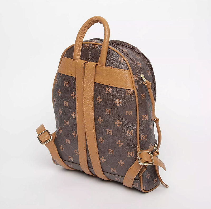 MOCHILA FEMININA EM MONOGRAMA Marrom 2