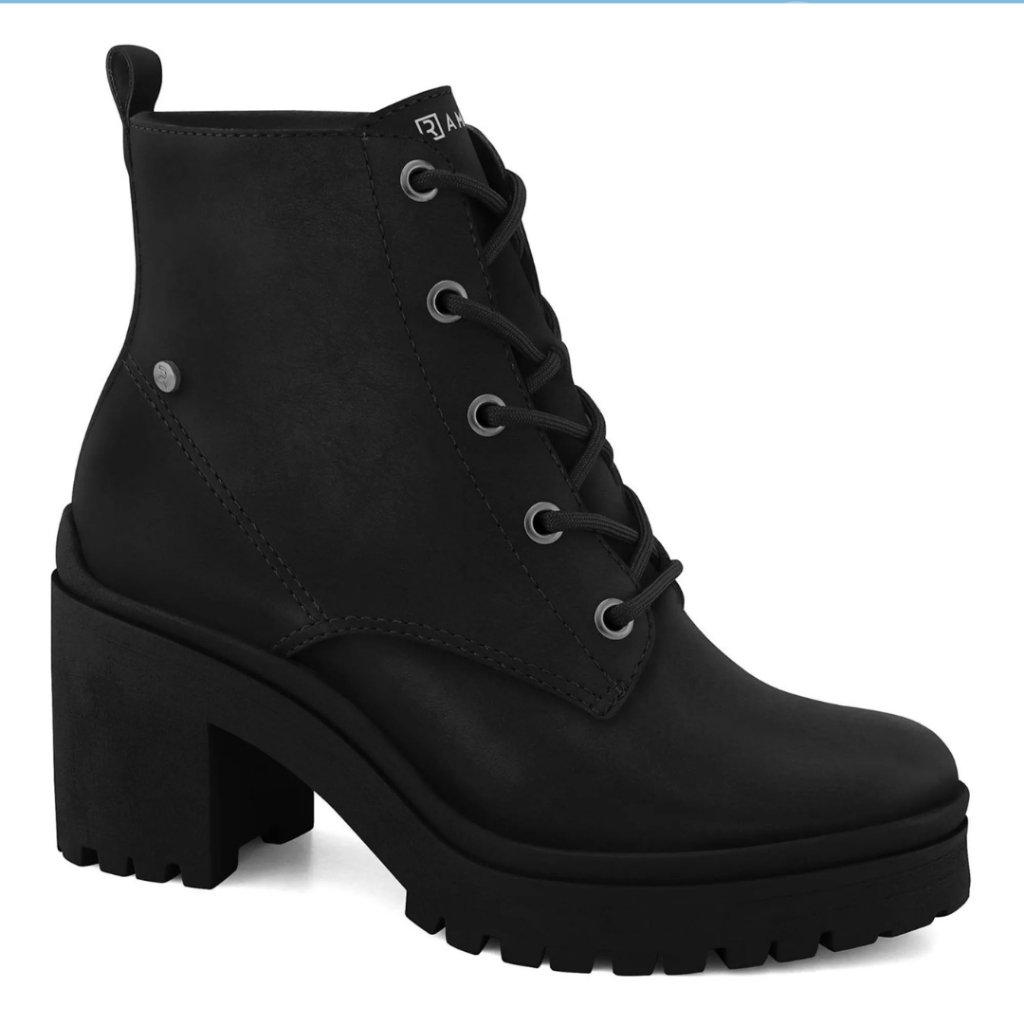 Bota Coturno Ramarim com Salto Bloco Feminino Preto 24-56121