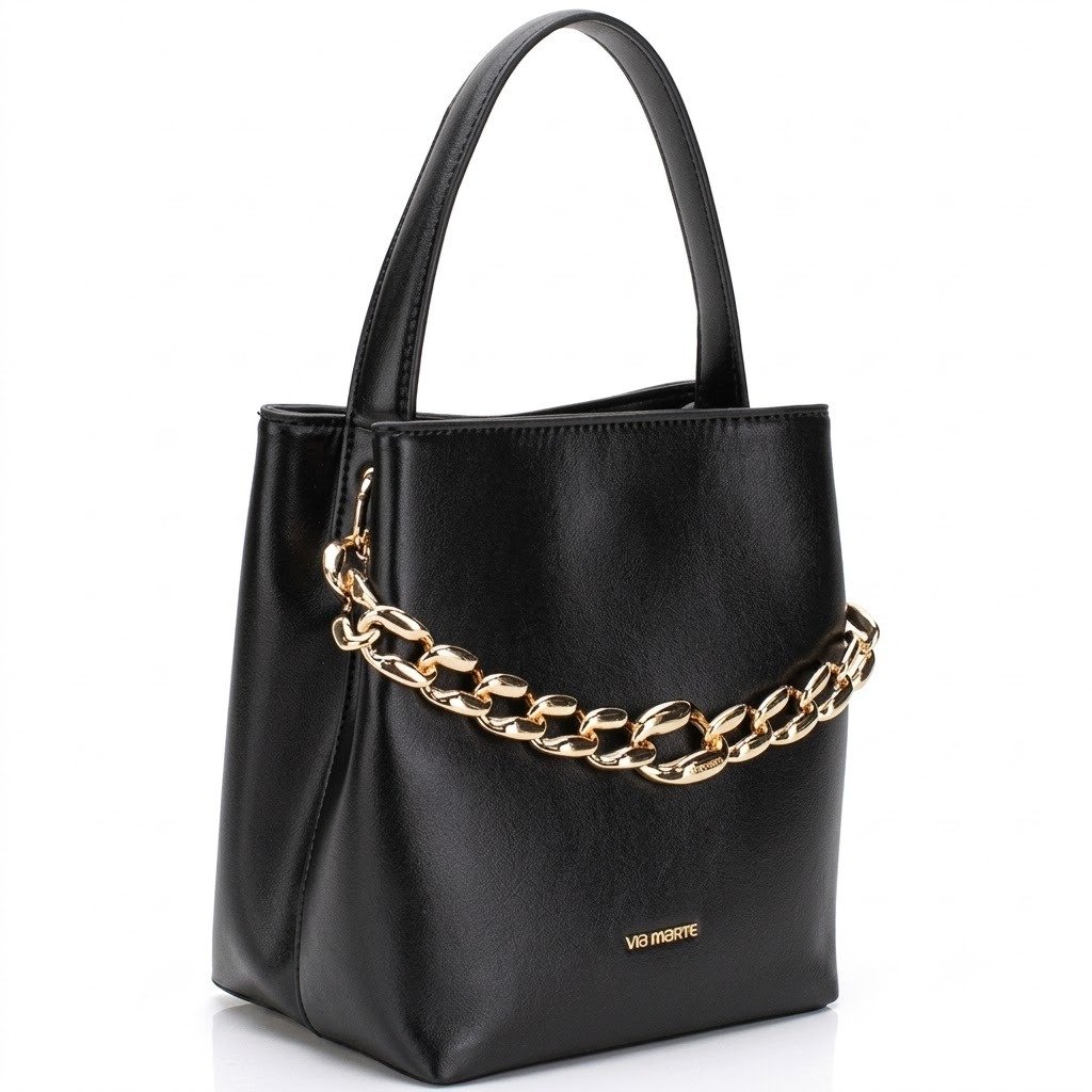 Bolsa Feminina Transversal Preta Via Marte B1-311 Preto 2