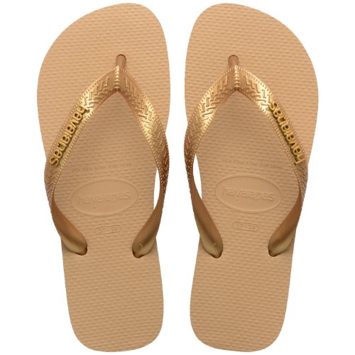 Chinelo Havaianas Dourado Top Logo Metalico 0570