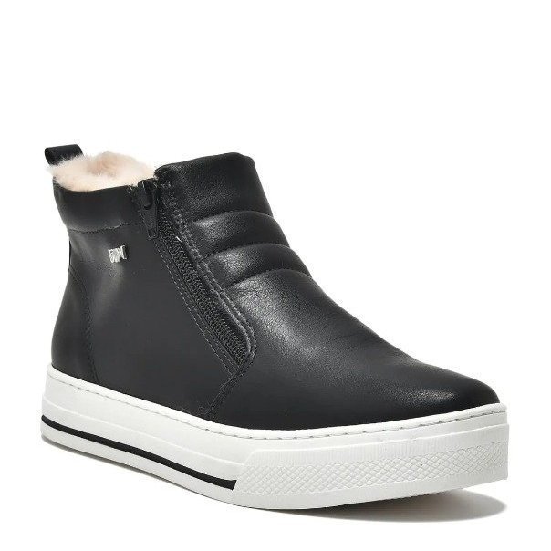 Tenis Casual Abotinado Off white e preto Via Marte