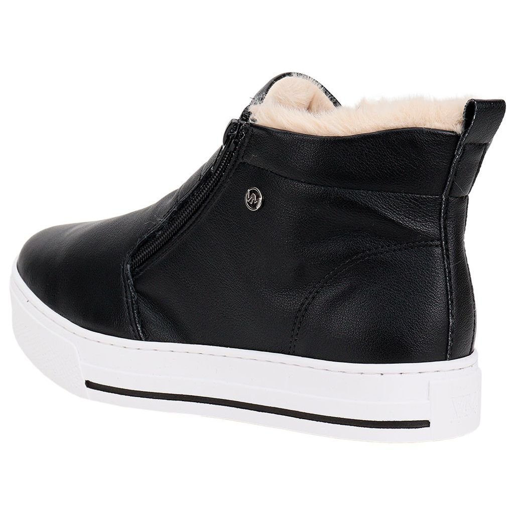 Tenis Casual Abotinado Off white e preto Via Marte Preto 2