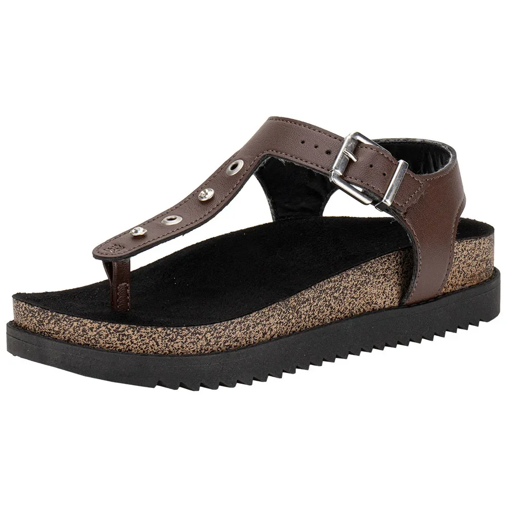 Sandalia Feminina Papete Dedo Fivela Moleca Original 5500114