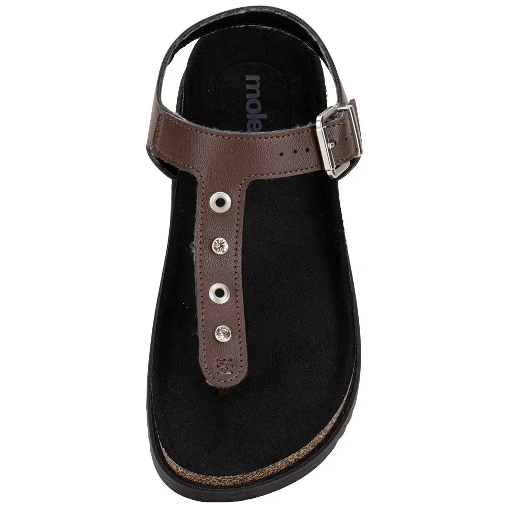 Sandalia Feminina Papete Dedo Fivela Moleca Original 5500114 Marrom 3