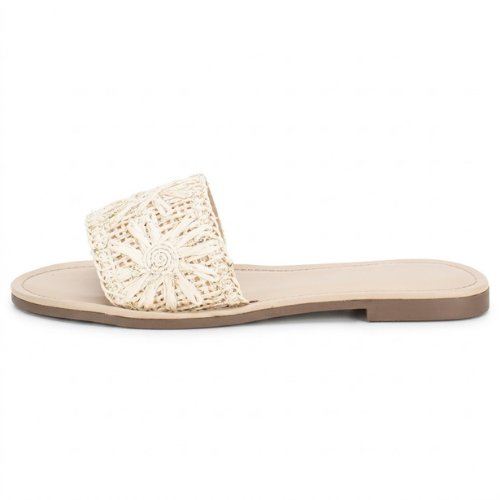 Tamanco Feminino Flat Via Marte 308002 Marfim Bege 2
