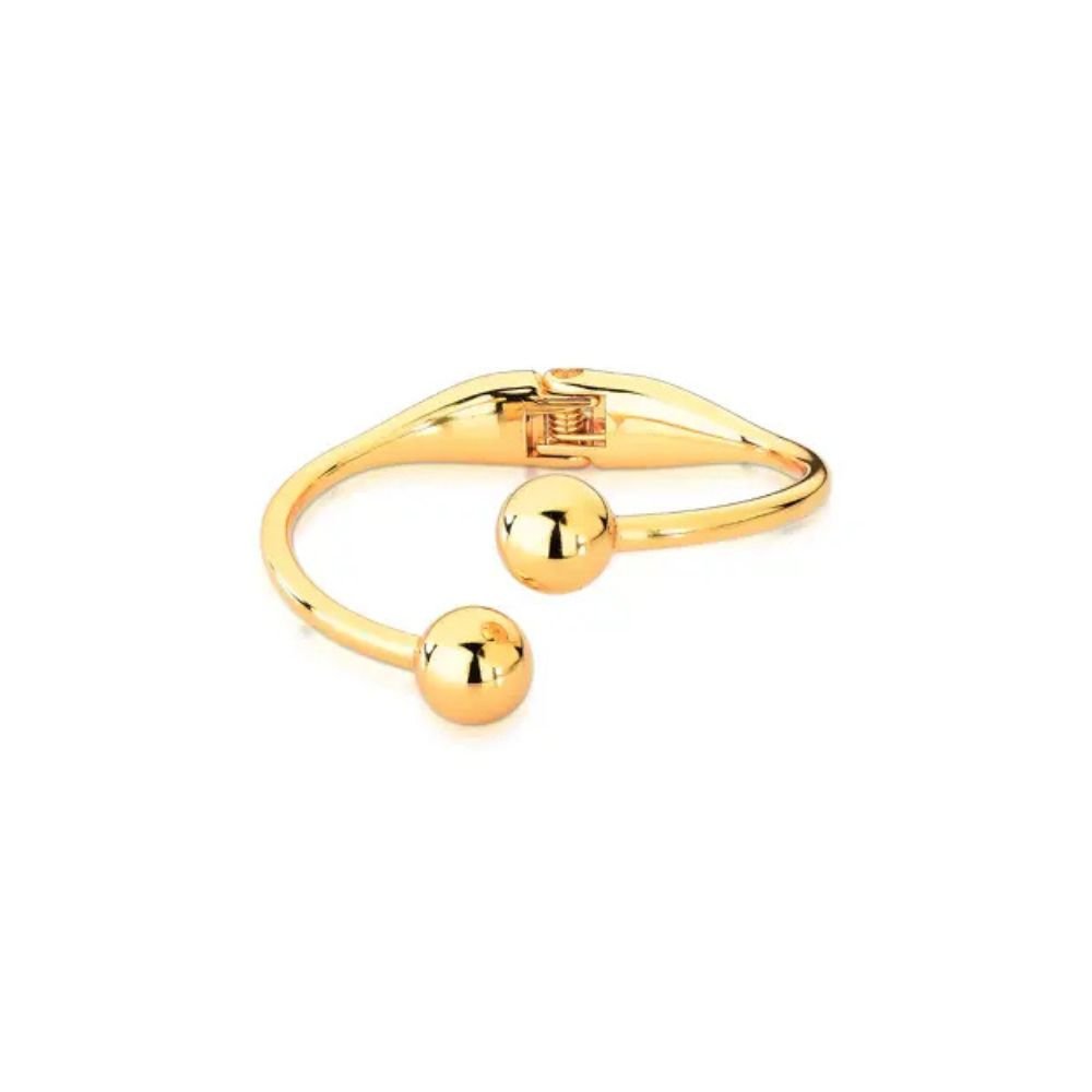 Bracelete Feminino Bolas Dourado Banhado a Ouro 18k Elegante Presente Feminino