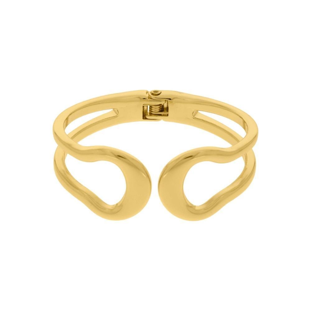 Bracelete Feminino orgânico Dourado Banhado a Ouro 18k Elegante Presente Feminino