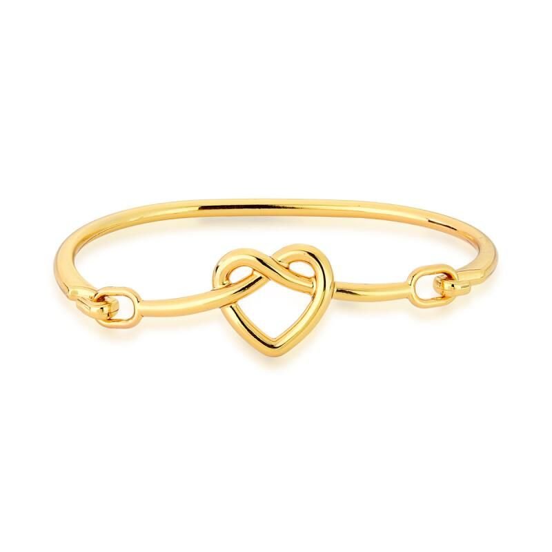 Bracelete Feminino coração Dourado Banhado a Ouro 18k Elegante Presente Feminino