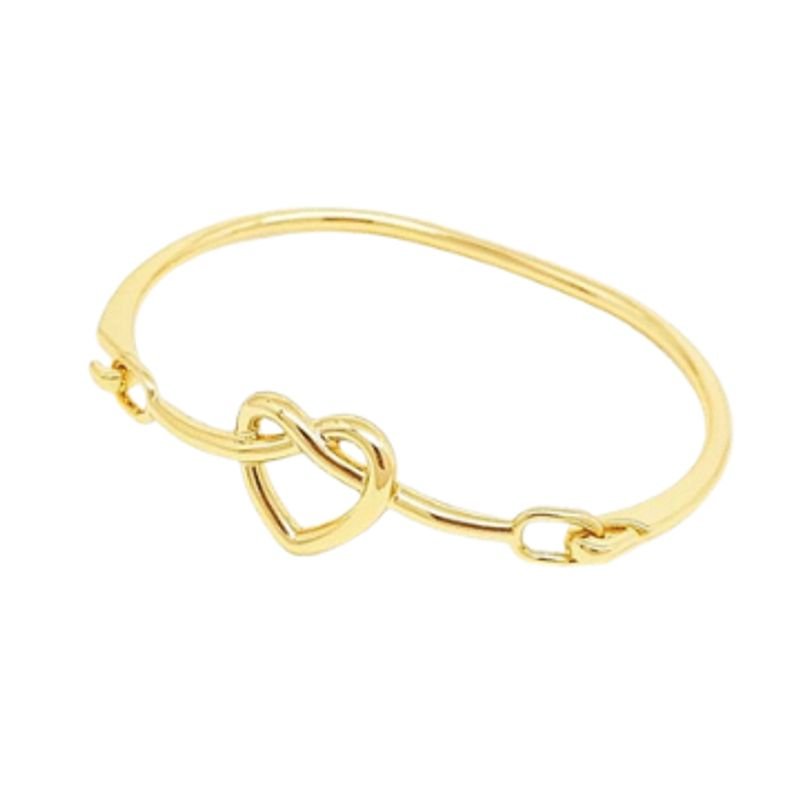 Bracelete Feminino coração Dourado Banhado a Ouro 18k Elegante Presente Feminino Dourado 3