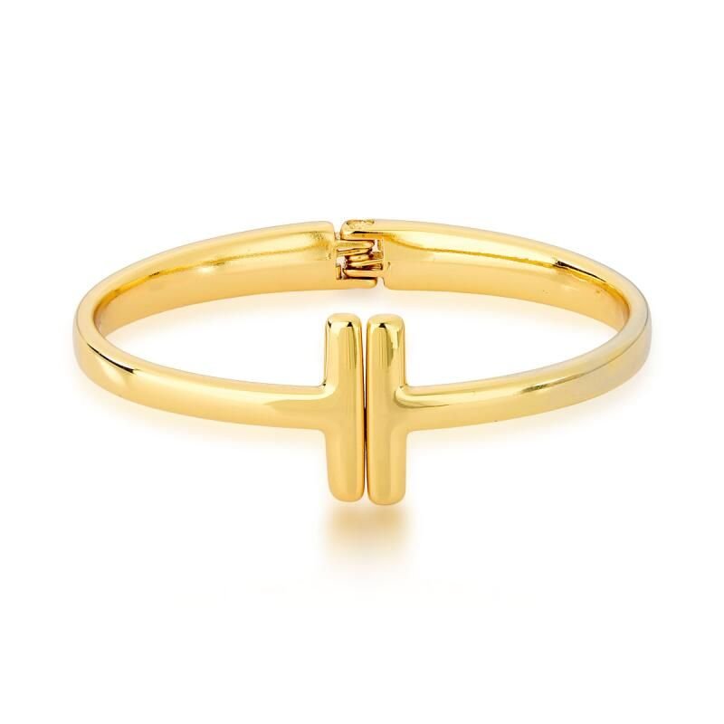 Bracelete Feminino inspirado em joalheria Dourado Banhado a Ouro 18k Elegante Presente Feminino