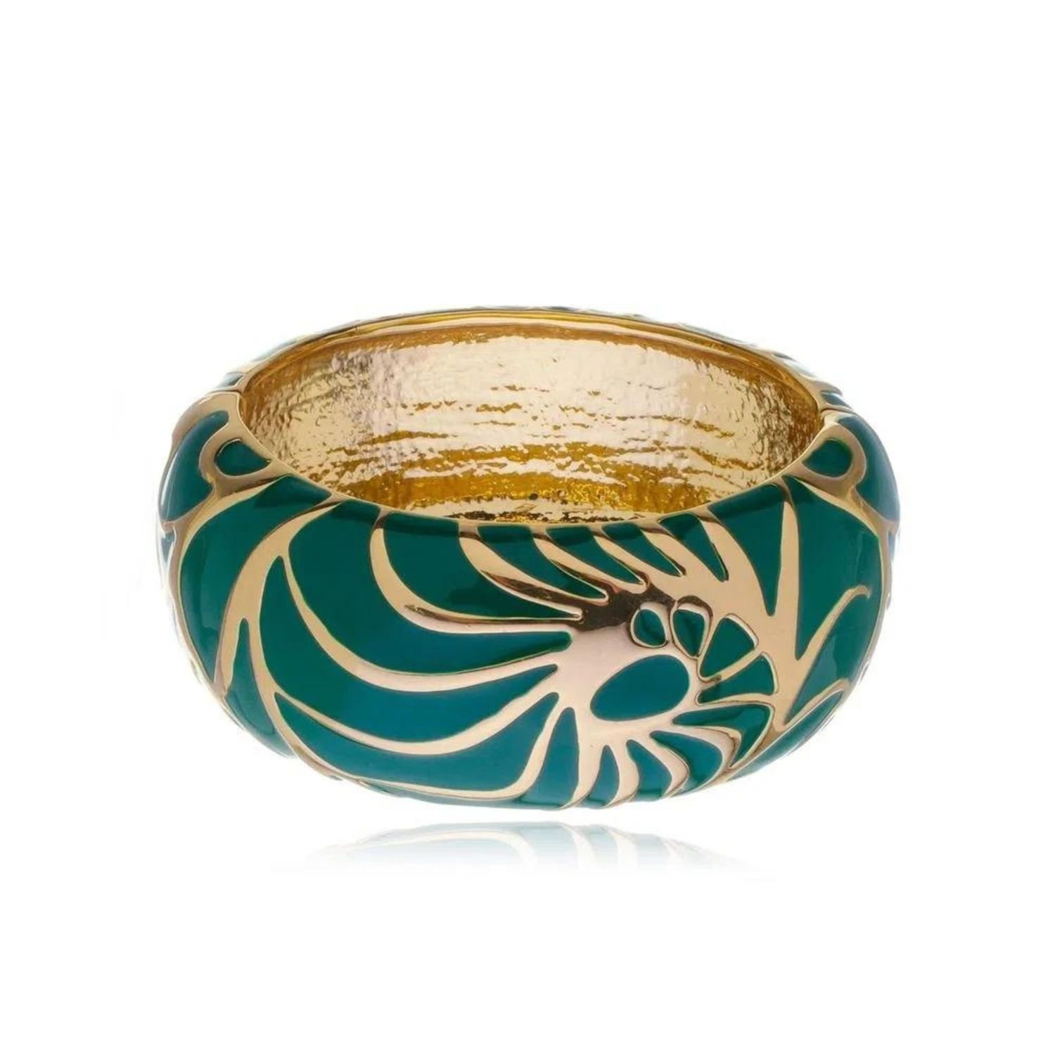 Bracelete Feminino Modern Green Dourado Banhado a Ouro 18k Elegante Presente Feminino