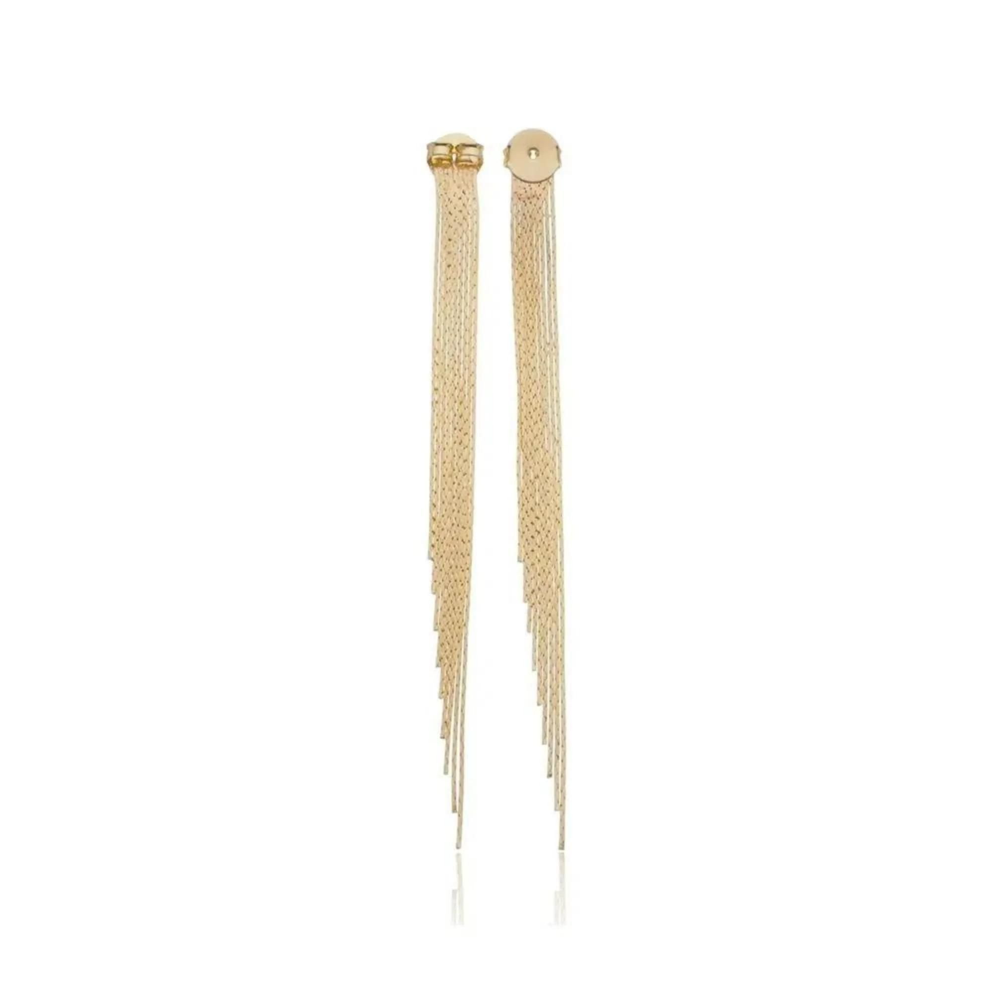 Tarraxa Franja Dourado Banhado a Ouro 18k Elegante Presente Feminino