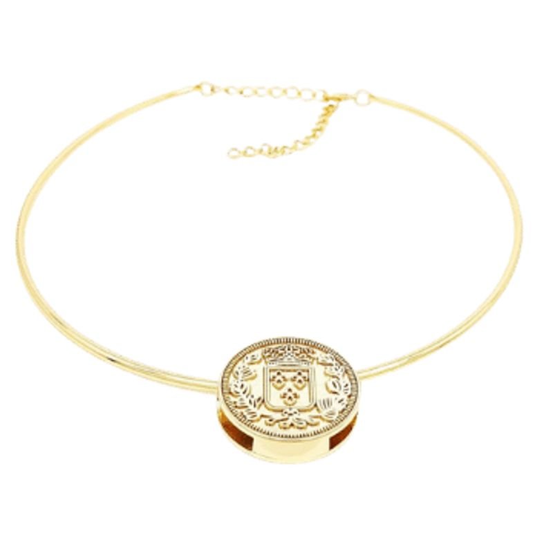 Choker com moeda Dourado Banhado a Ouro 18k Elegante Presente Feminino