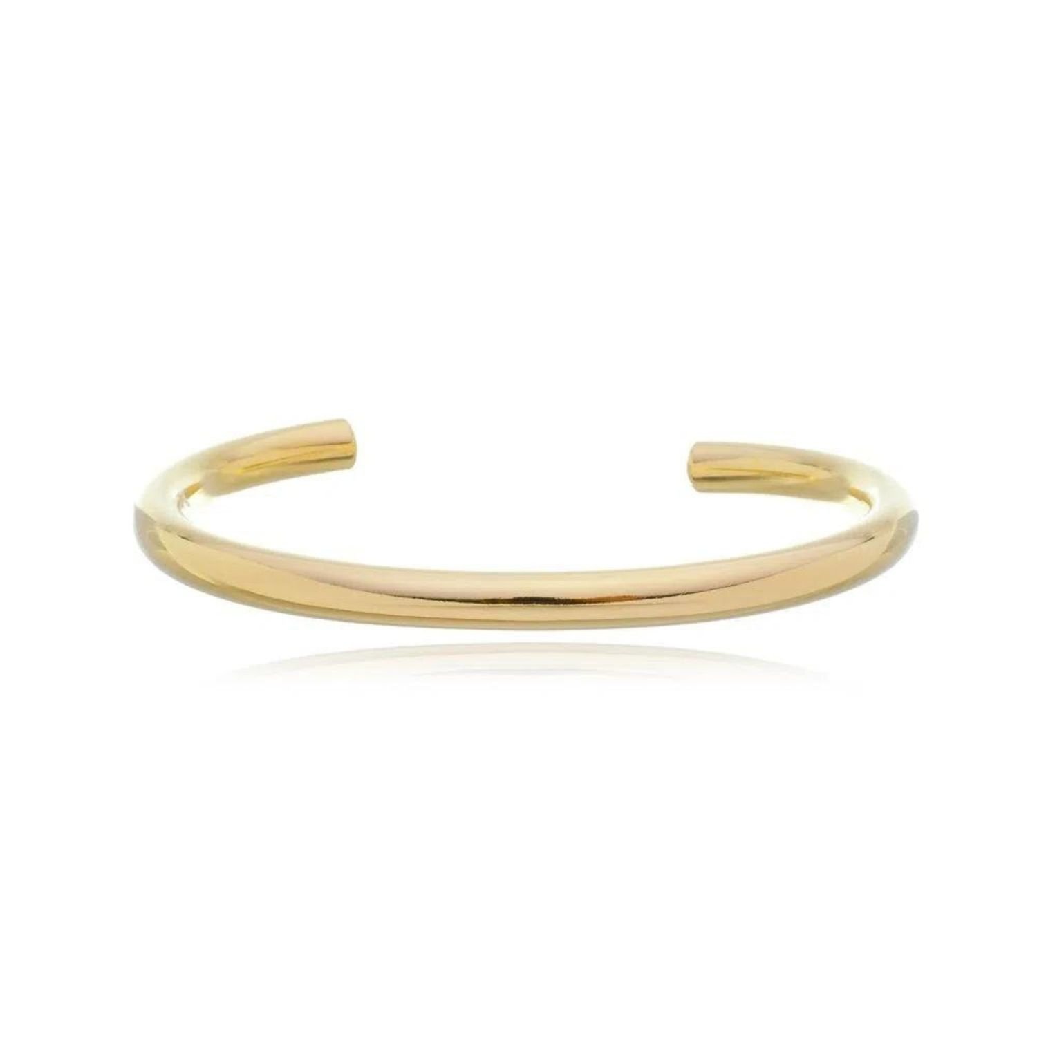 Bracelete Feminino tubo Dourado Banhado a Ouro 18k Elegante Presente Feminino
