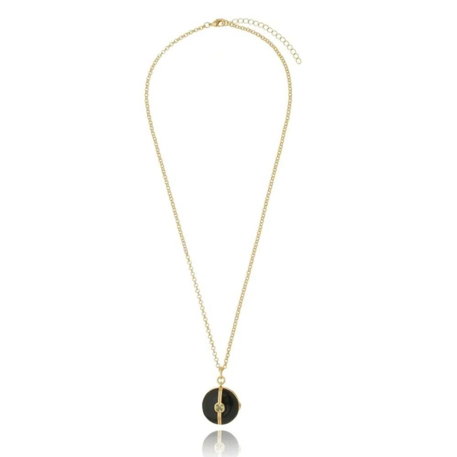 Colar Feminino Relicário Pink / Night Moments Dourado Banhado a Ouro 18k Elegante Presente Feminino