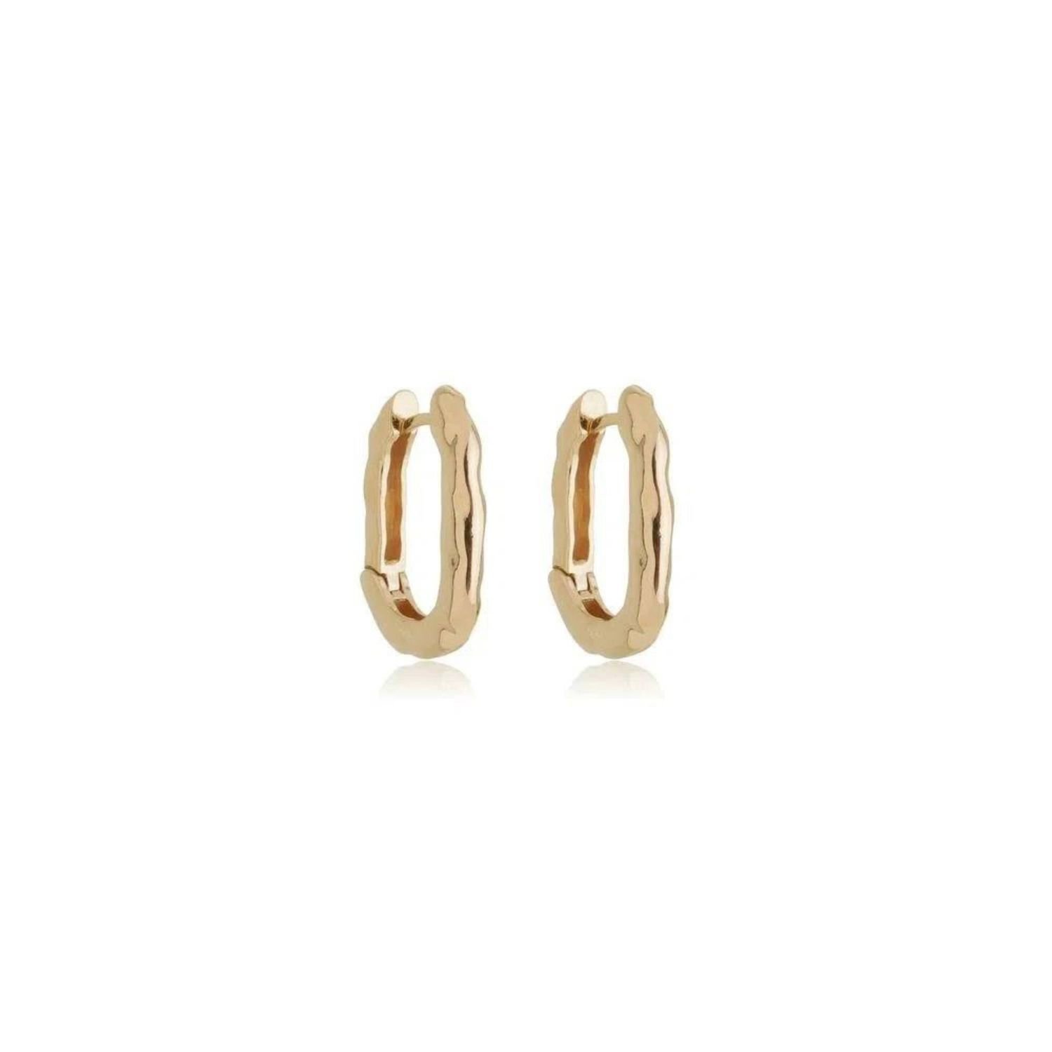 Brinco Argola Fino Martelado P Dourado Banhado a Ouro 18k Elegante Presente Feminino