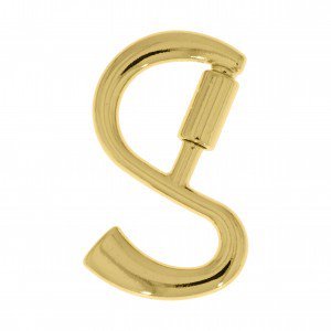 Pingente mosquetão letra Dourado Banhado a Ouro 18k Elegante Presente Feminino