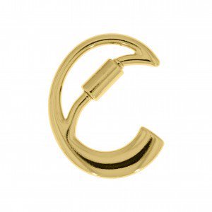 Colar Feminino de elos com mosquetão letra Dourado Banhado a Ouro 18k Elegante Presente Feminino