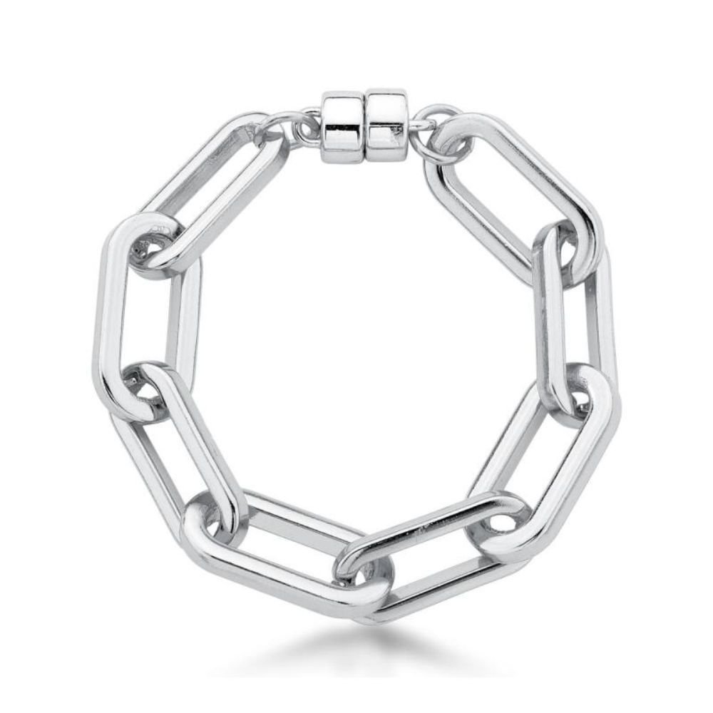 Pulseira Feminina de elos largos Dourado Banhado a Ouro 18k Elegante Presente Feminino Dourado 3