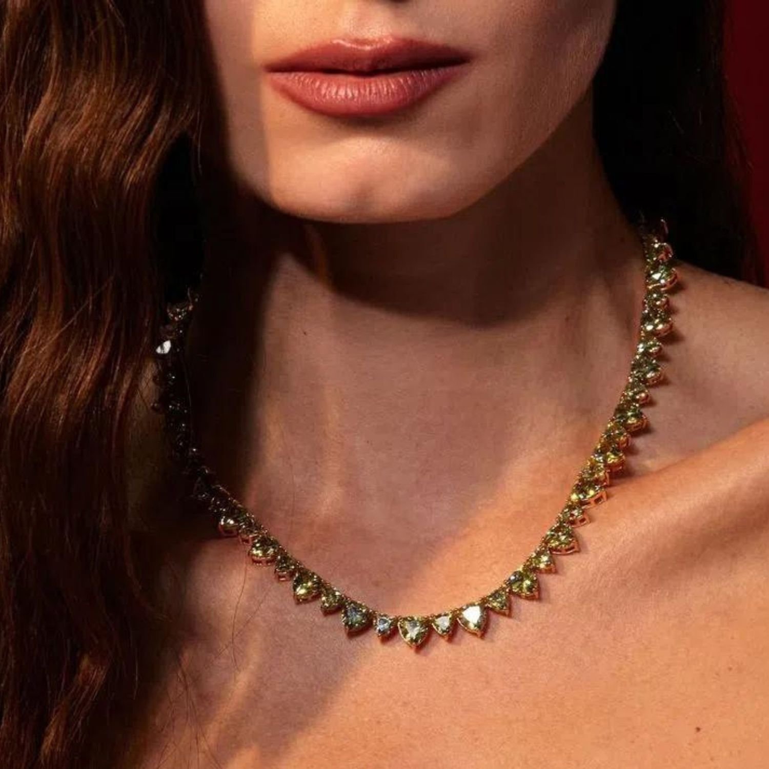 Colar Feminino Riviera Glow Lime - Dourado Lima Dourado Banhado a Ouro 18k Elegante Presente Feminino Dourado/Verde 2