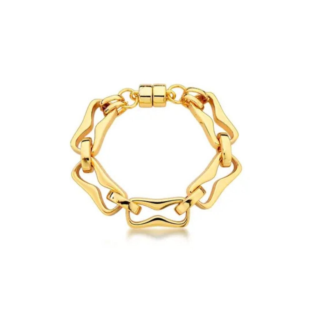 Pulseira Feminina elos infinito Dourado Banhado a Ouro 18k Elegante Presente Feminino