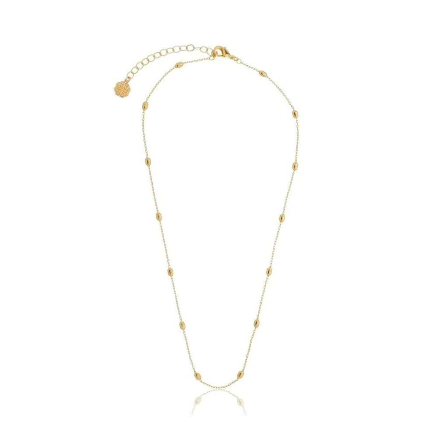 Colar Feminino Petit Ball Dourado Banhado a Ouro 18k Elegante Presente Feminino