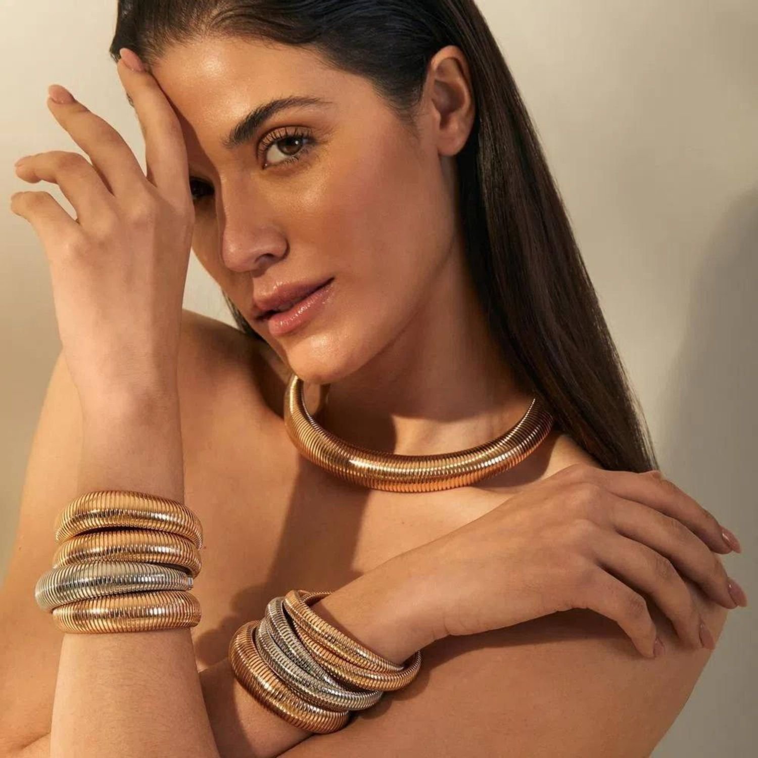 Colar Feminino Snake Power Dourado Banhado a Ouro 18k Elegante Presente Feminino Dourado 2