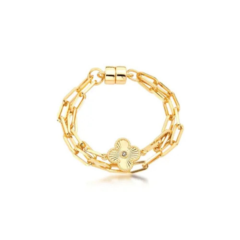Pulseira Feminina corrente com flor Dourado Banhado a Ouro 18k Elegante Presente Feminino