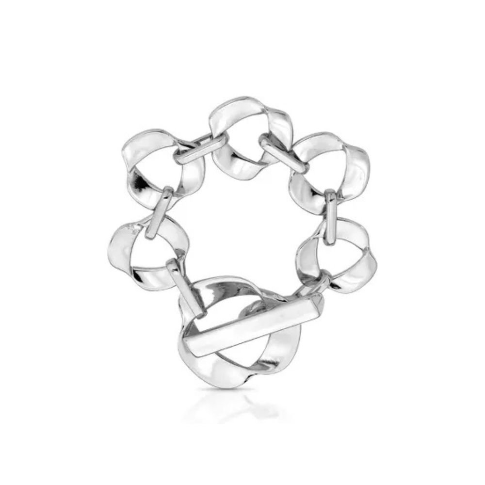 Pulseira Feminina de elos torcidos Dourado Banhado a Ouro 18k Elegante Presente Feminino