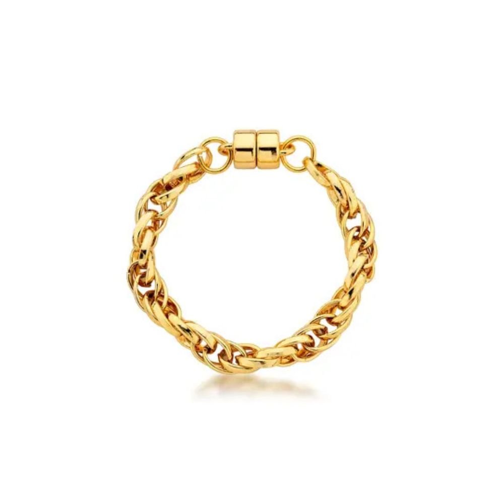 Pulseira Feminina elos entrelaçados Dourado Banhado a Ouro 18k Elegante Presente Feminino