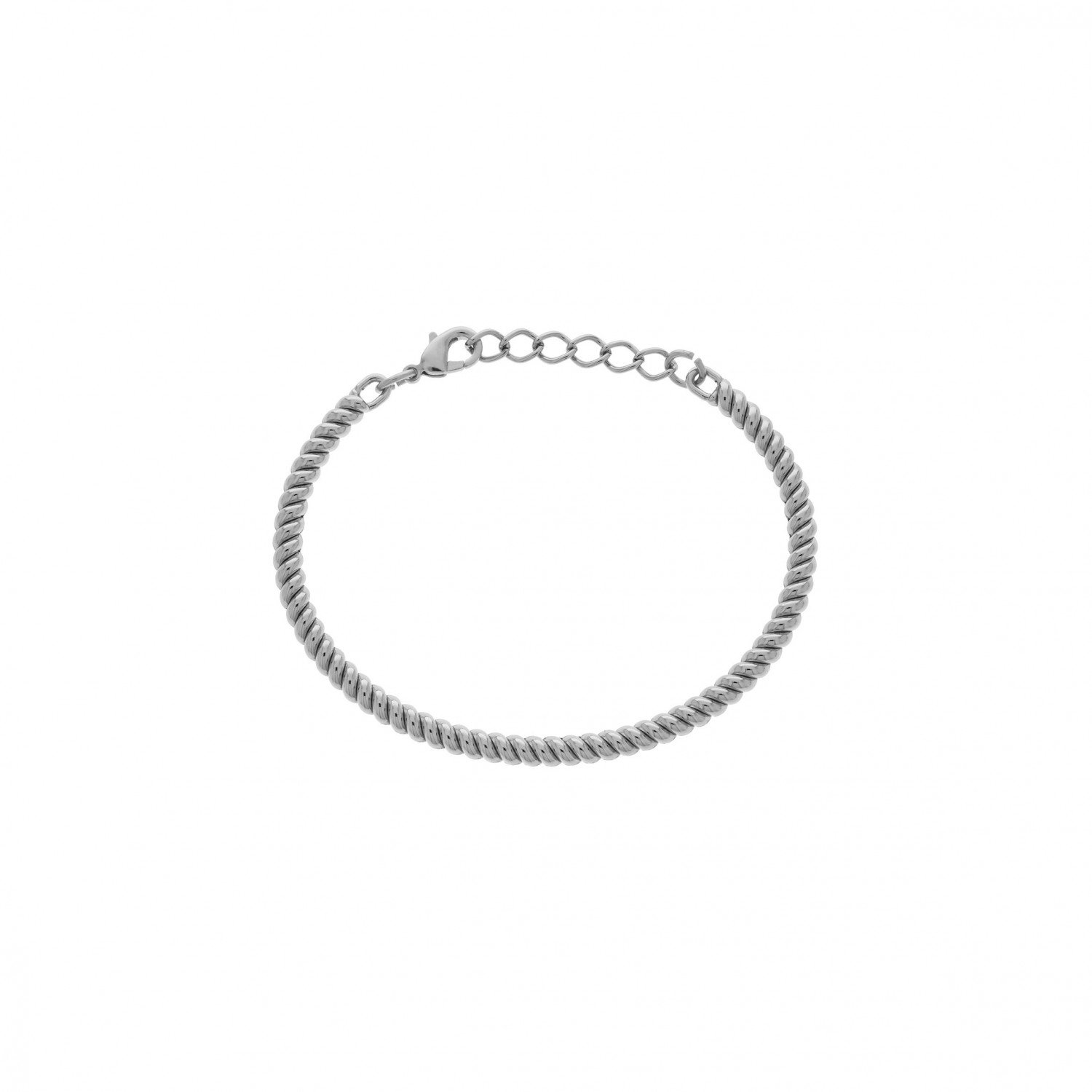 Bracelete Feminino torcido Banhado a ródio  Elegante Presente Feminino