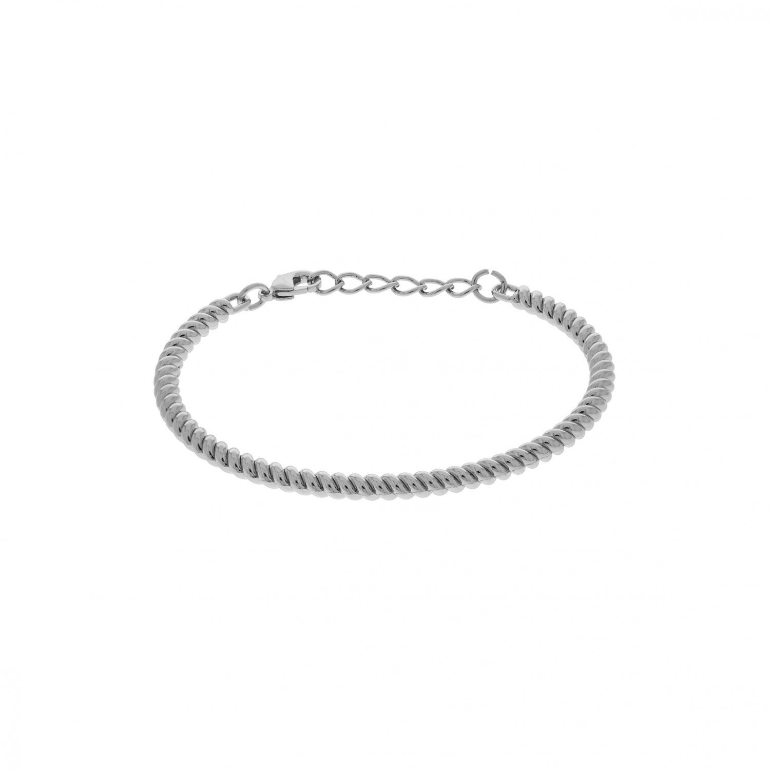 Bracelete Feminino torcido Banhado a ródio Elegante Presente Feminino Prata 2
