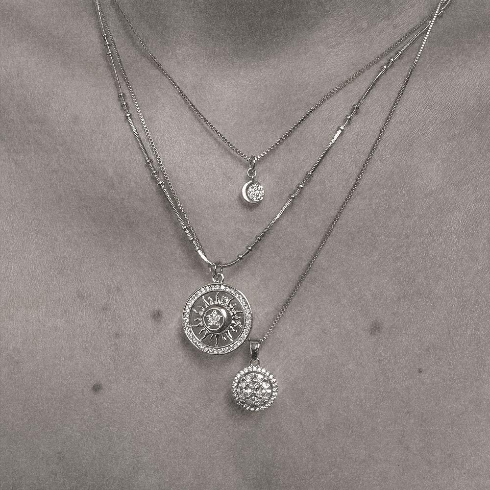 Colar Luna em Banho Prata Prata 2