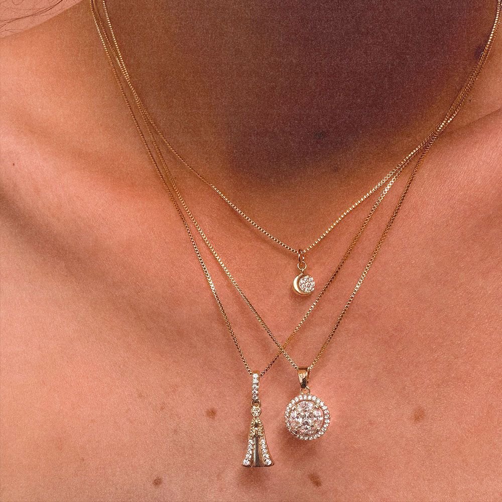 Colar Luna em Banho Ouro Dourado 2