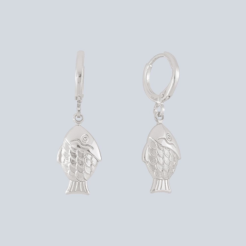 Argolinha Peixinho em Banho Prata