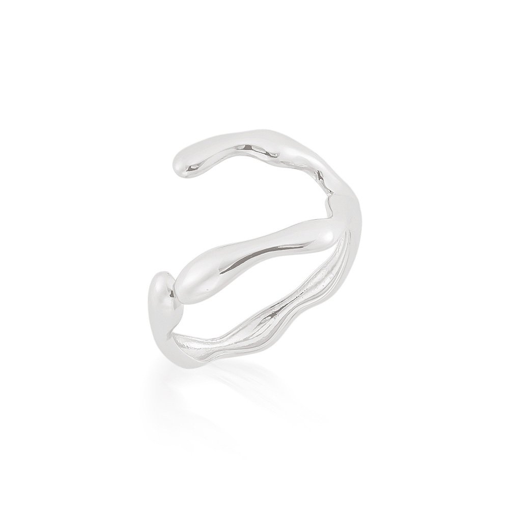 Anel Regulável Brooke em Banho Prata
