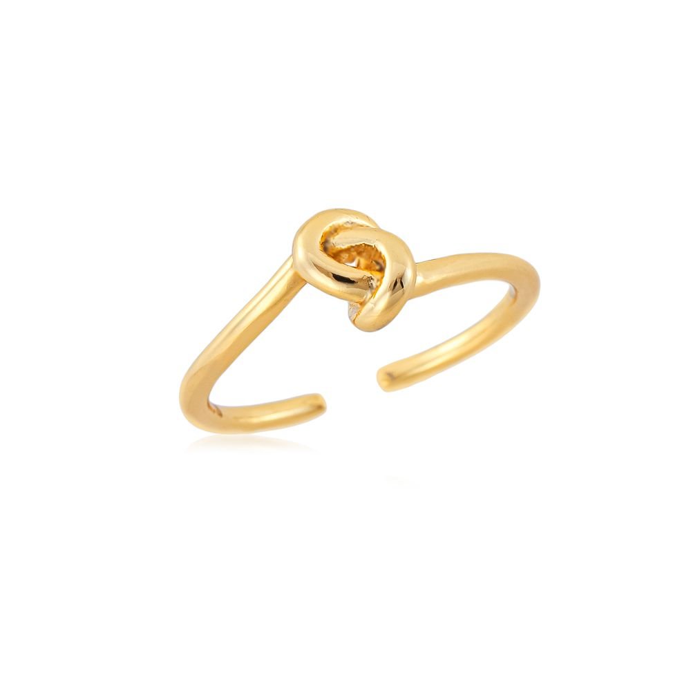 Anel Regulável Nó PPI em Banho Ouro