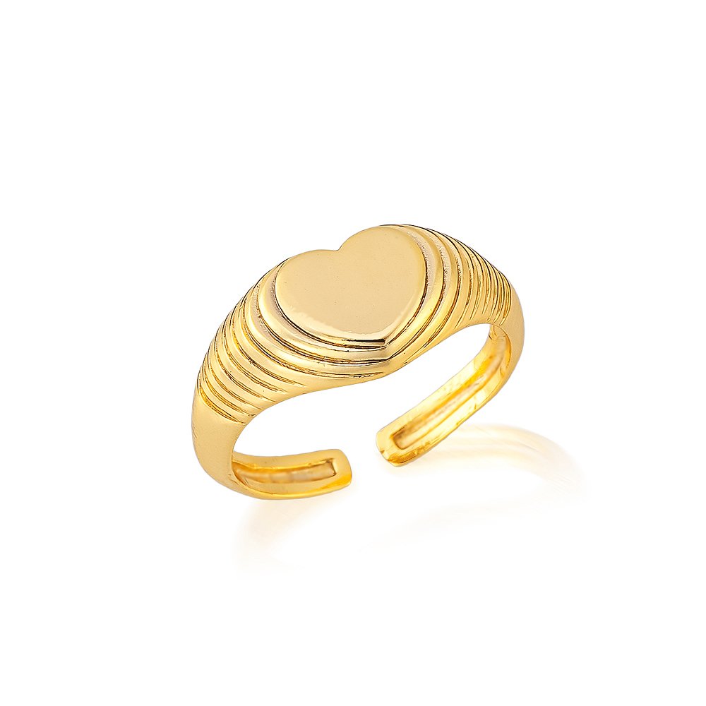 Anel Regulável Love em Banho Ouro