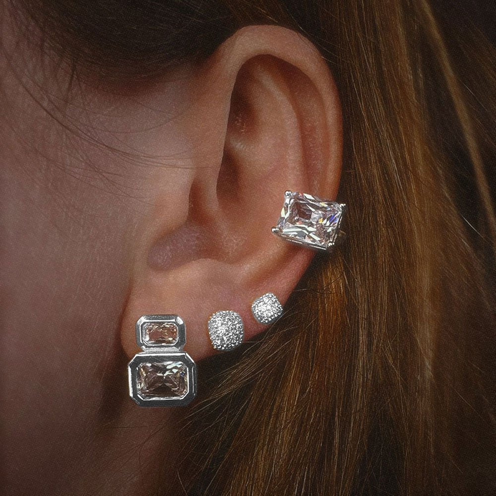 Brinco Diana em Banho Prata Prata 2