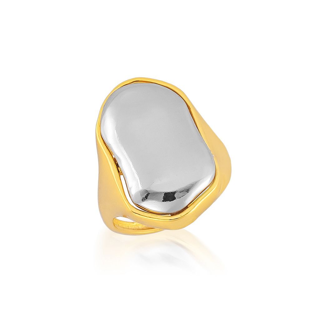 Anel Regulável Kate PPI em Banho Ouro e Diamante