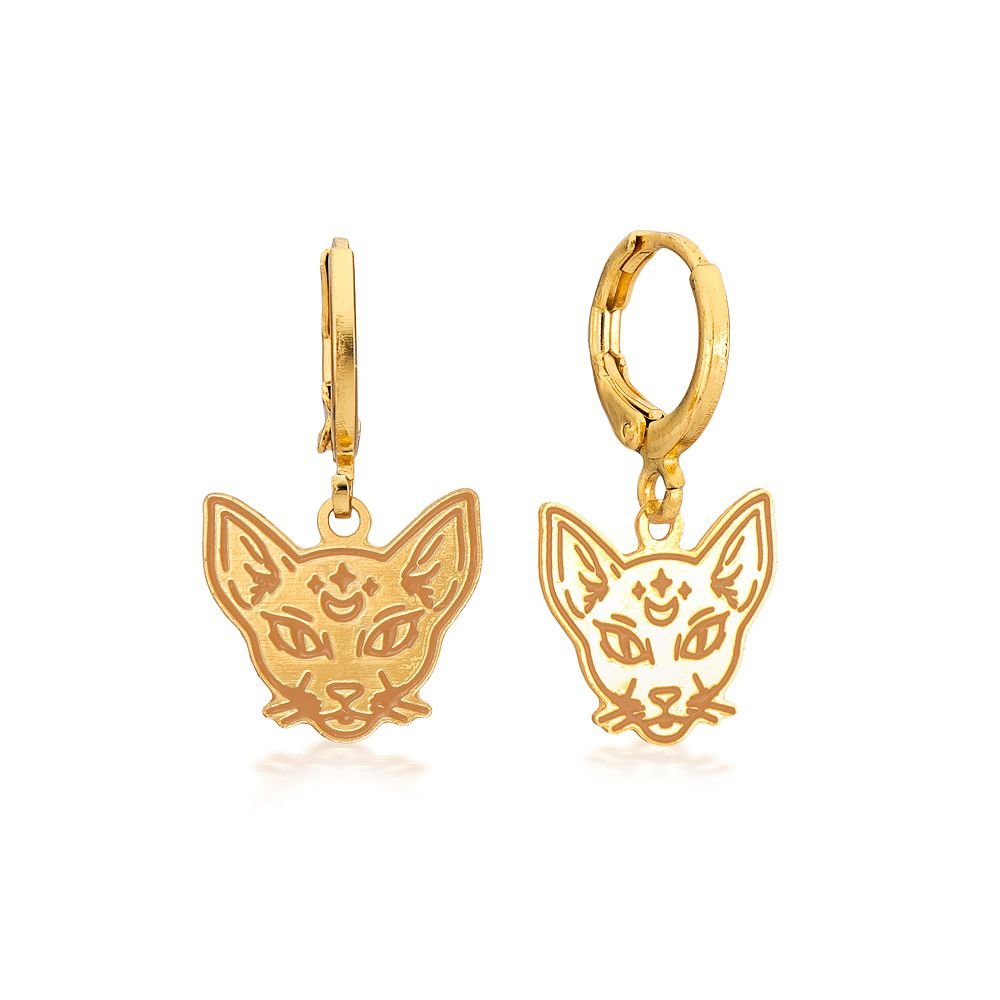 Argolinha Gato Mistíco Orfhen em Banho Ouro