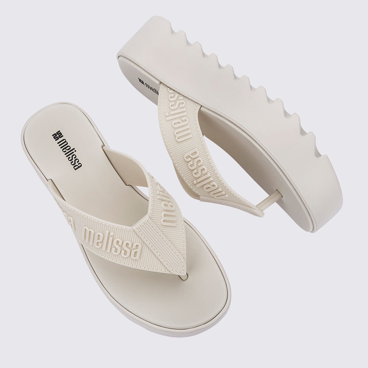 Melissa M Lover Thong Platform Bege 37914 Bege 3