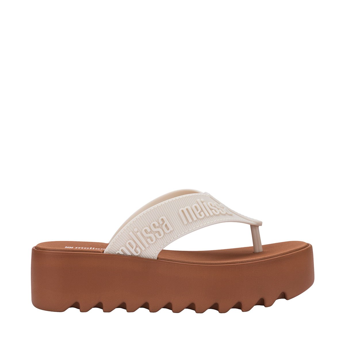Melissa M Lover Thong Platform Marrom Bege 37914