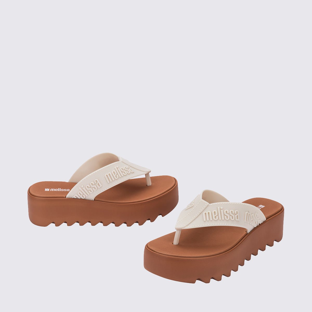 Melissa M Lover Thong Platform Marrom Bege 37914 Bege 4