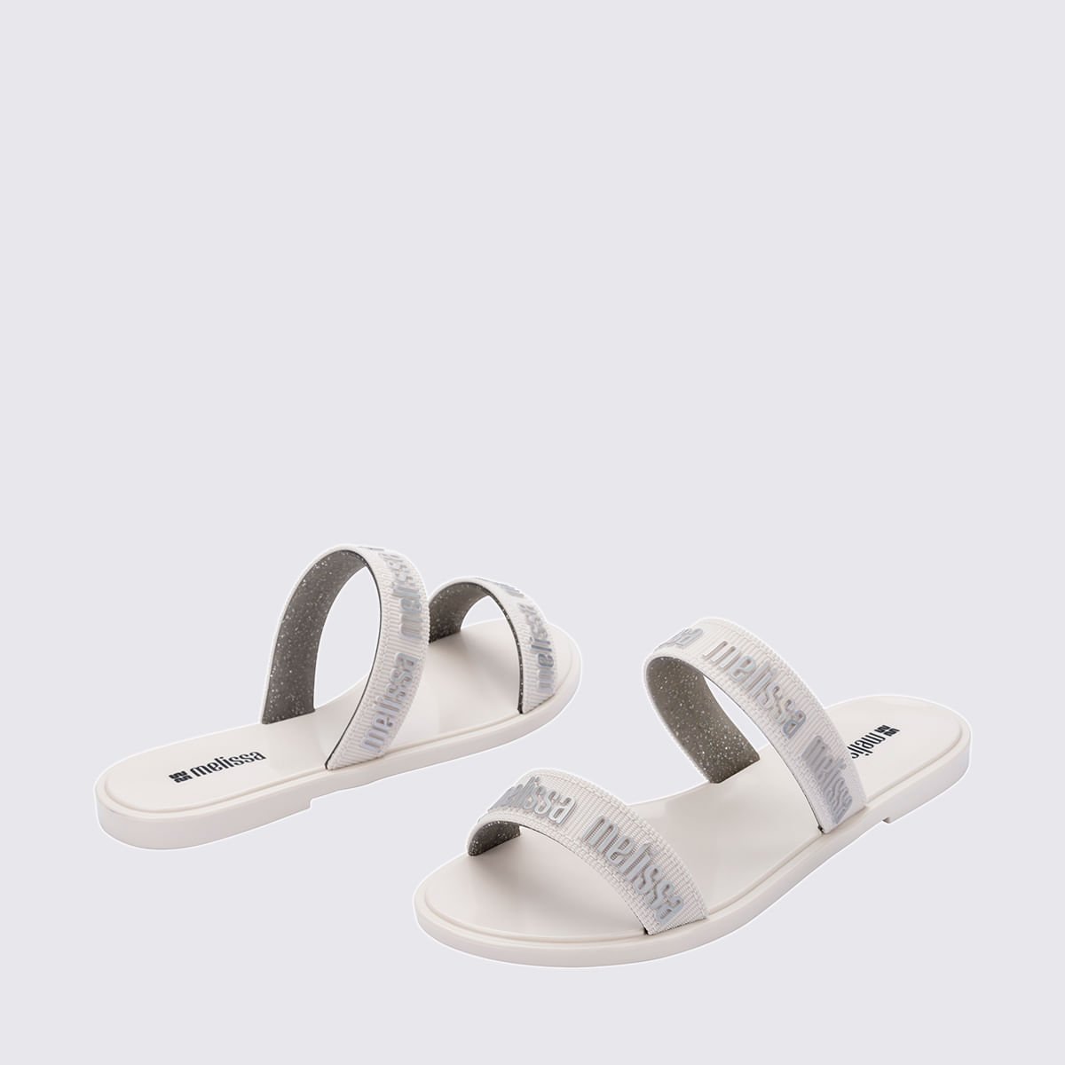 Melissa M Lover Duo Slide Branco Prata 38016 Branco 4