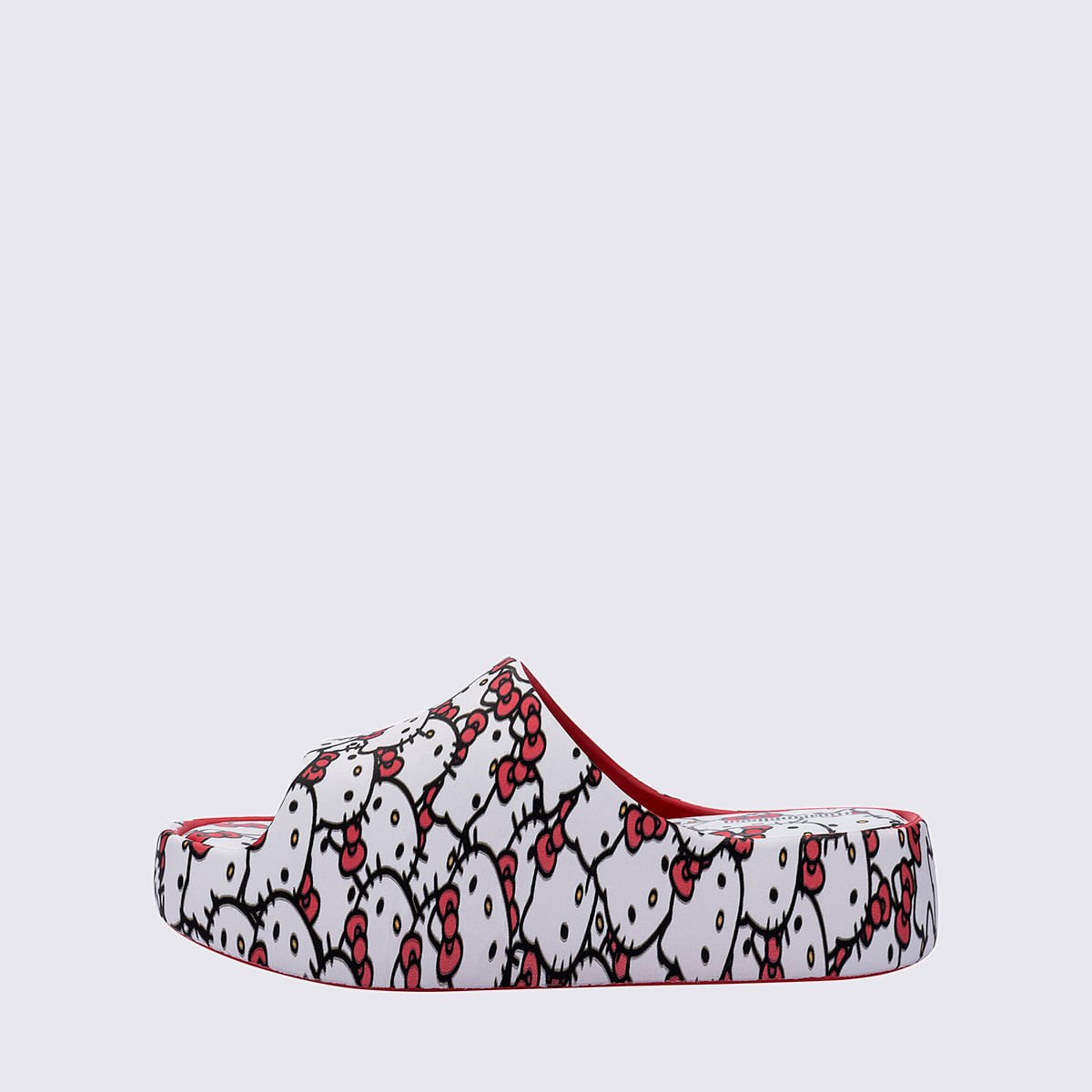 Mini Melissa Free Platform Slide + Hello Kitty And Friends Infantil Vermelho Branco 37875 Branco/Preto 2