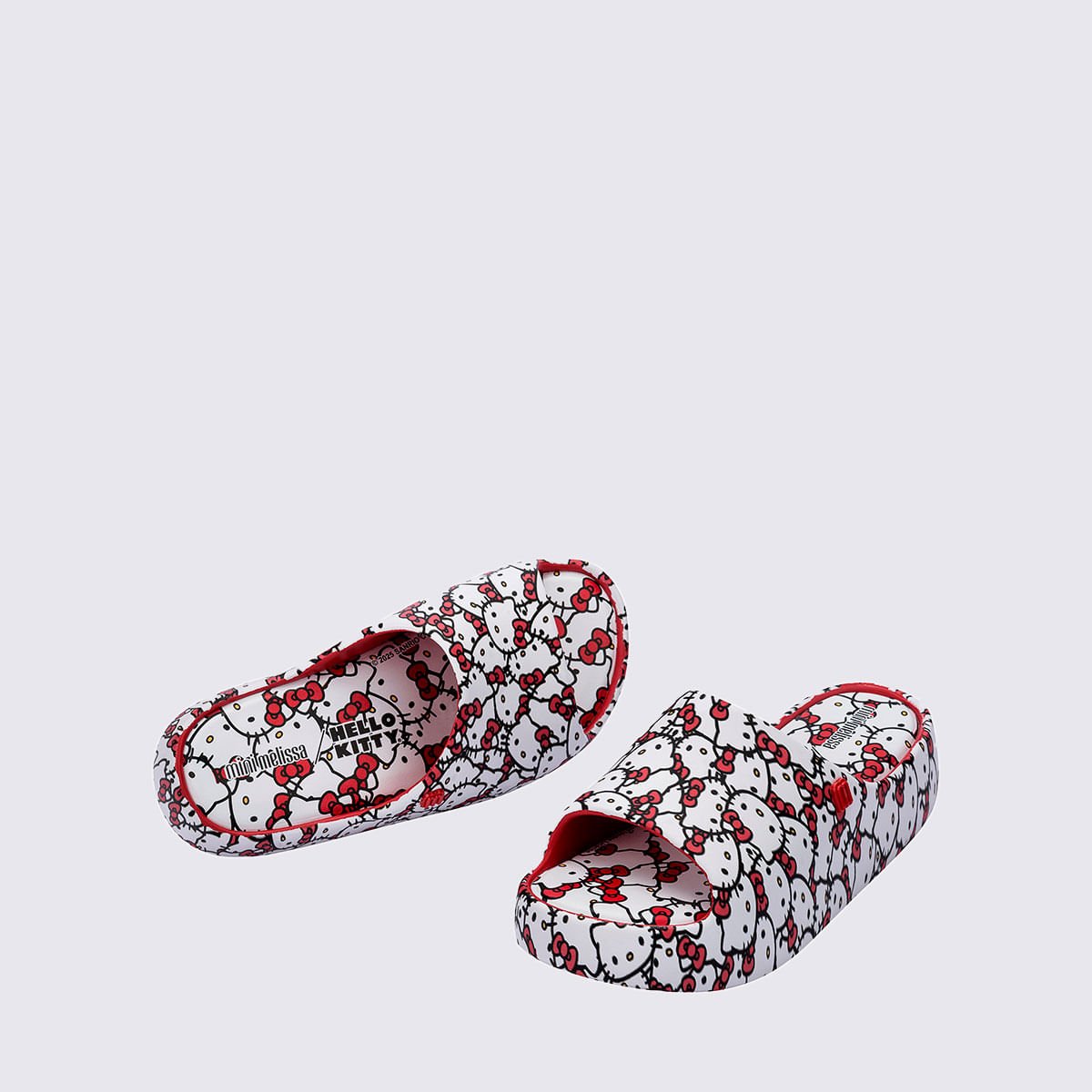 Mini Melissa Free Platform Slide + Hello Kitty And Friends Infantil Vermelho Branco 37875 Branco/Preto 3