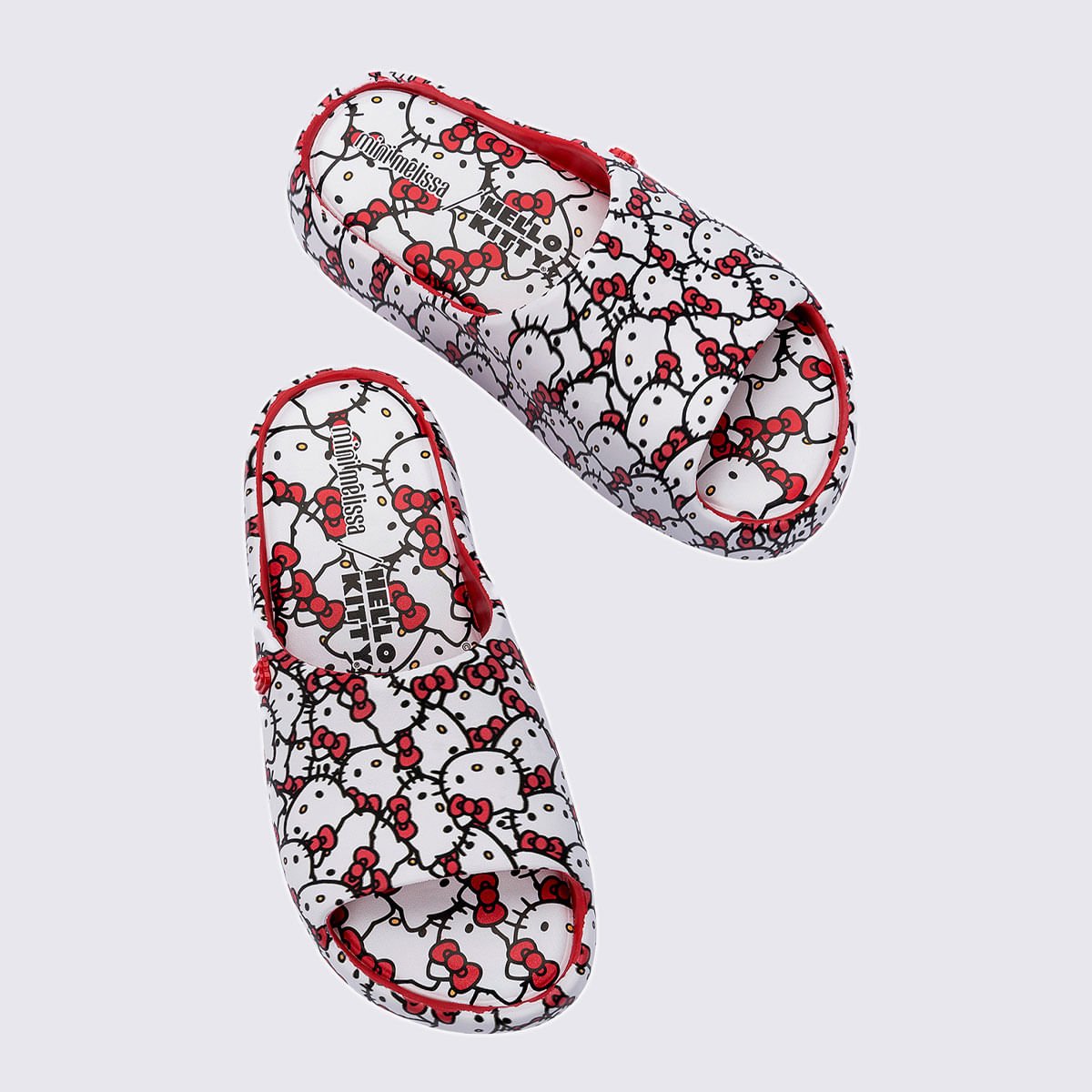Mini Melissa Free Platform Slide + Hello Kitty And Friends Infantil Vermelho Branco 37875 Branco/Preto 4
