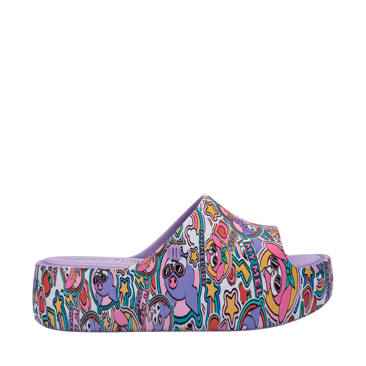Melissa Free Platform Slide + Hello Kitty And Friends Lilás Amarelo 37874